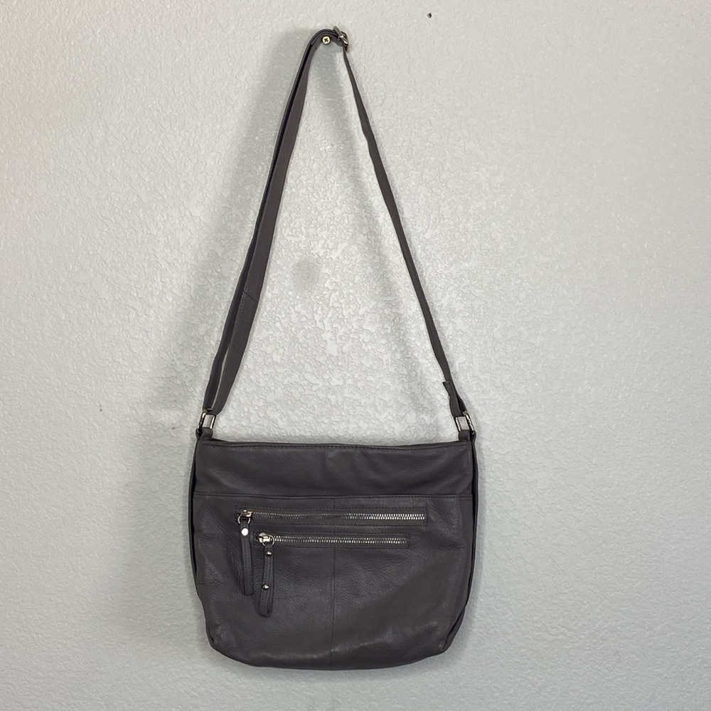 Great American Leather Works Soft Pebbled Leather Gray Bag